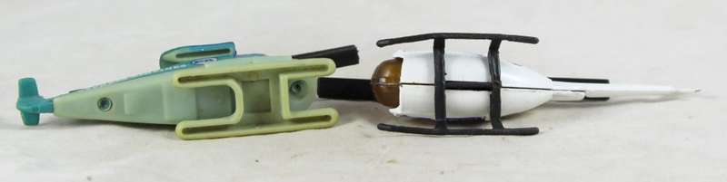Pair Helicopters - metal and plastic