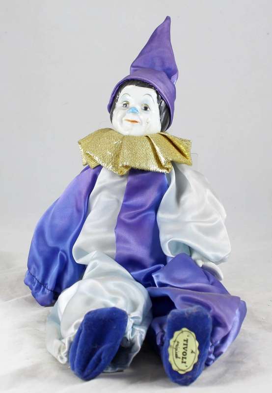Tivoli - large clown dressed in purple & blue