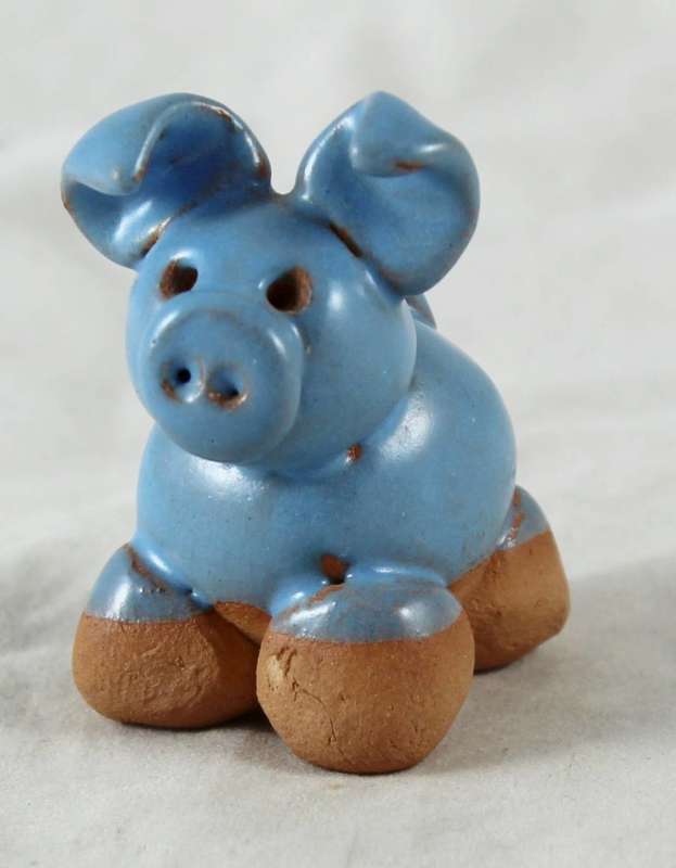 Blue clay pig