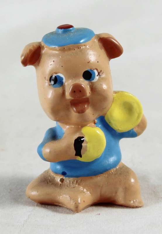 Small Pig Playing Yellow Cymbals - Gorgeous!