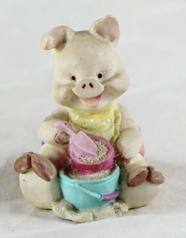 J.C. - baby pig playing with sand