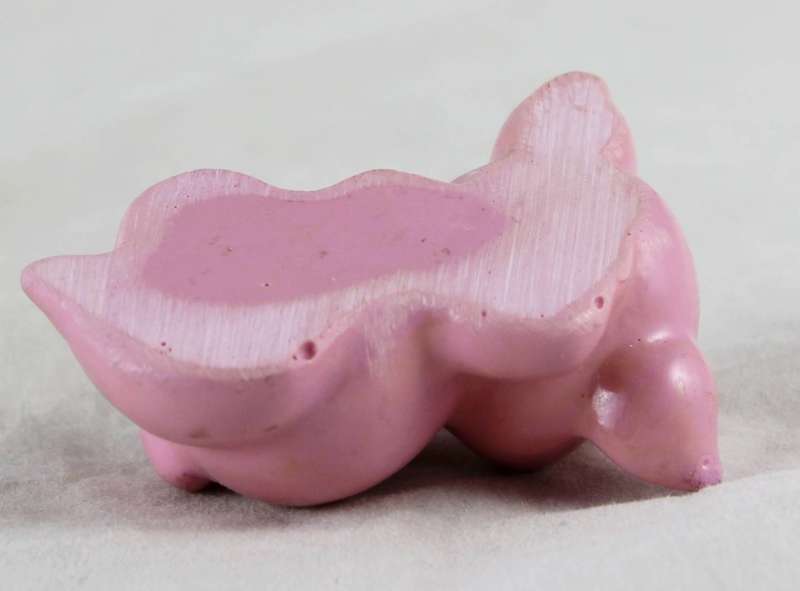 Girl pig laying on her back