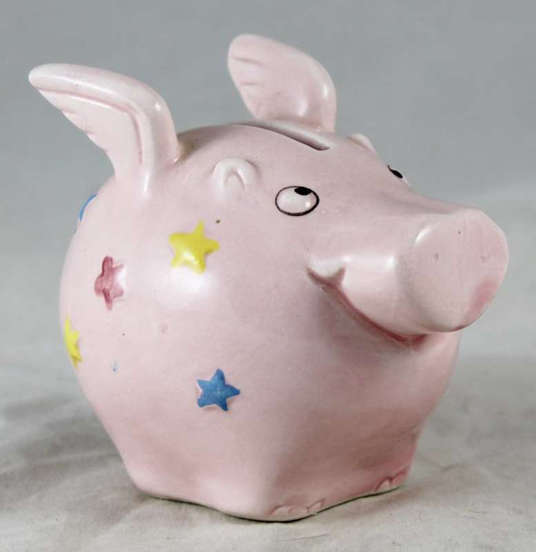 Pink pig with wings - money bank