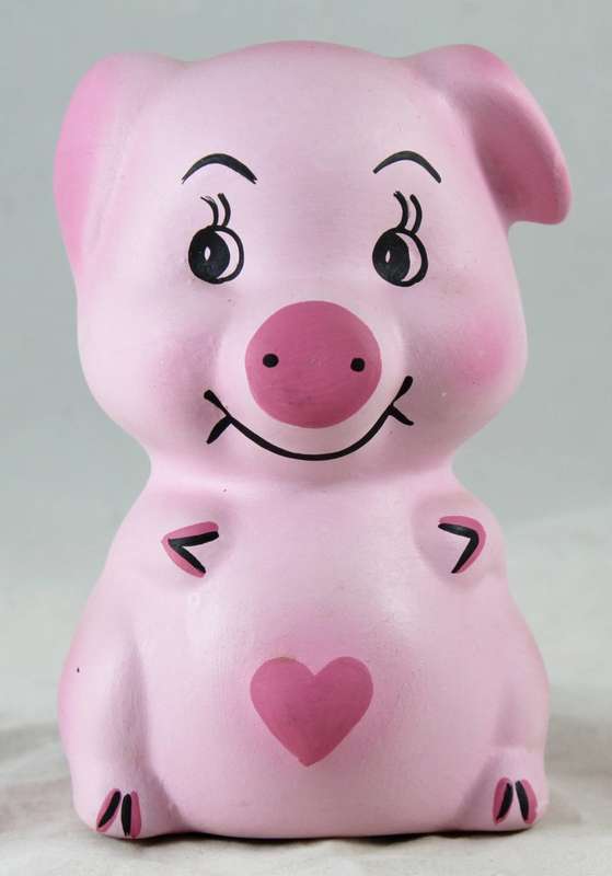 Pink pig with heart