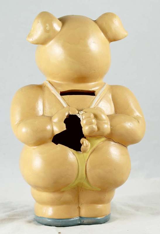 Pig in underwear - money bank