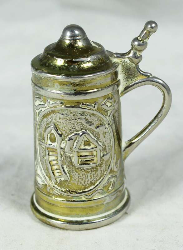 Miniature silver plated German beer mug