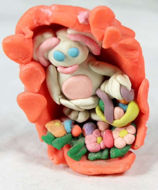 Miniature Figure in Basket - Gorgeous!