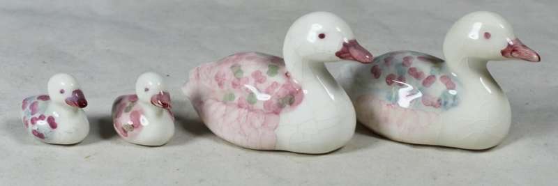 Miniature Set of Porcelain Swans - Gorgeous!