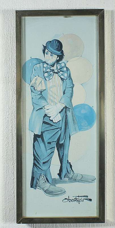Framed, pair Oberstein clown prints