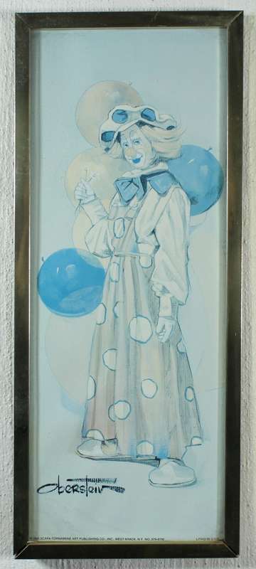 Framed, pair Oberstein clown prints