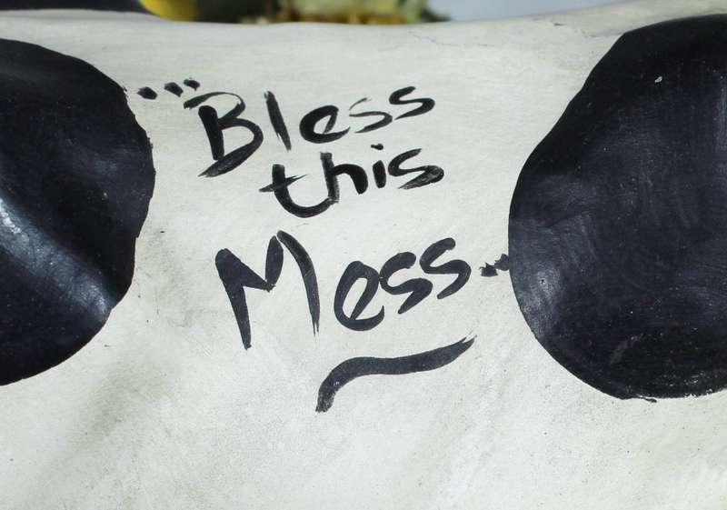 Bless this mess - cow on wheelbarrow