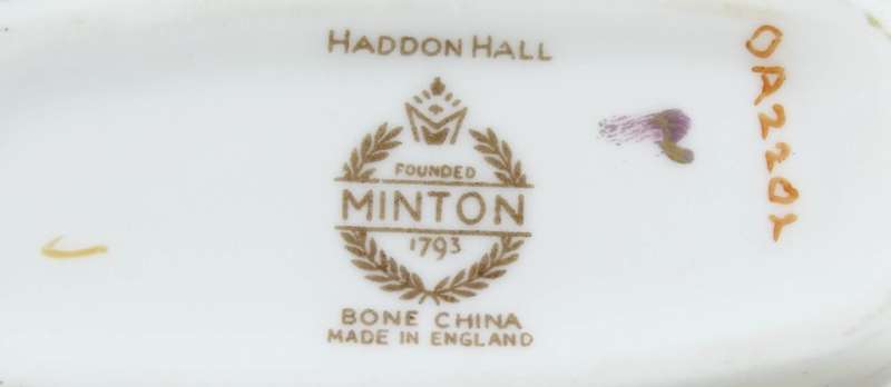Minton - Haddon Hall - toothpick holder, trinket dish, small plate & side