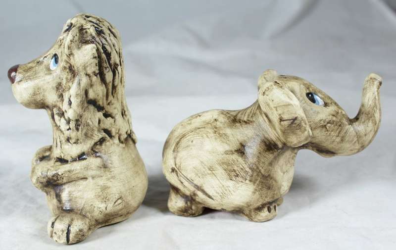Character salt & pepper set - Lion & Elephant