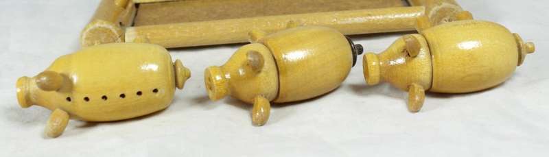 Character Salt & Pepper Set - Pig Condiment Set - Beautiful!