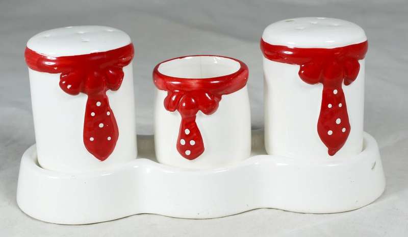 Character Salt & Pepper Set - Red & White Condiment Set - Beautiful!