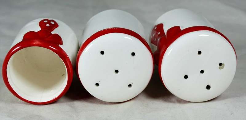 Character Salt & Pepper Set - Red & White Condiment Set - Beautiful!