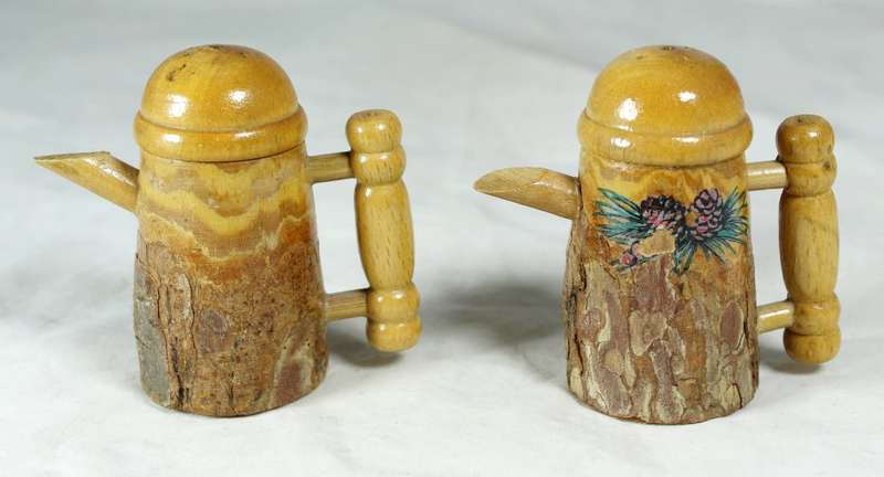 Character salt & pepper set - Wooden coffee pots