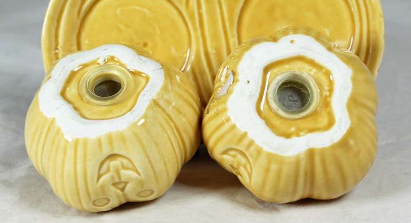 Character Salt & Pepper Set - Pumpkin on Tray - Beautiful!