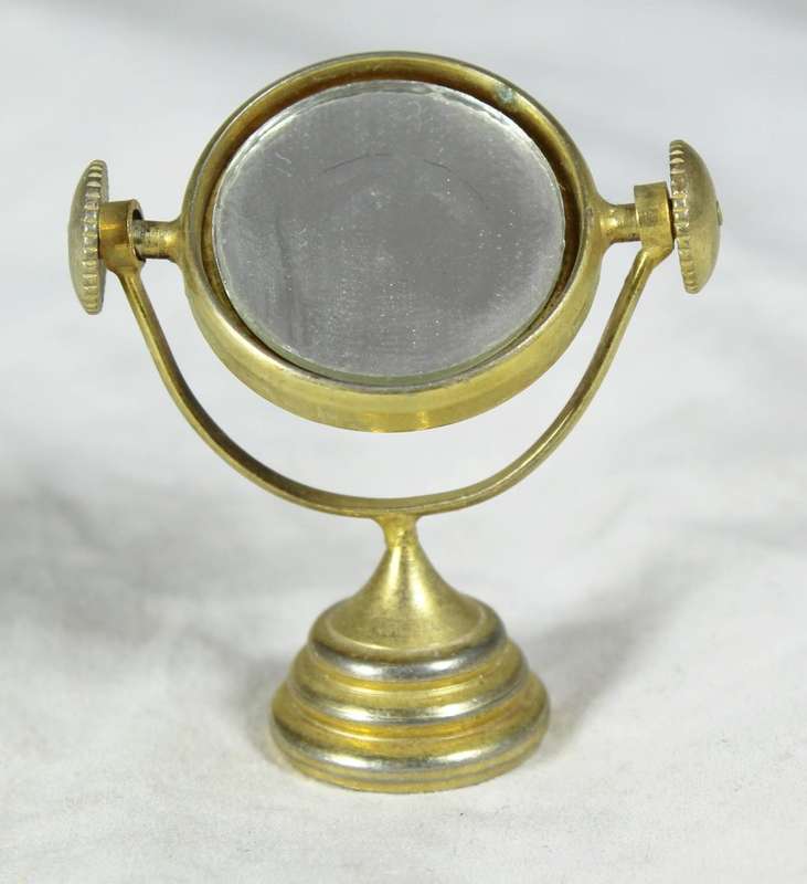 Miniature Brass - Bedside Mirror - Beautiful! - Bid Now!!!