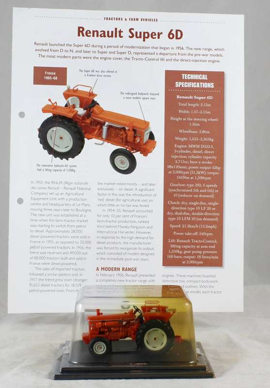 Collectable Tractor - Renault Super 6 D - 1966 - Tractor & Info Sheet - Bid now!