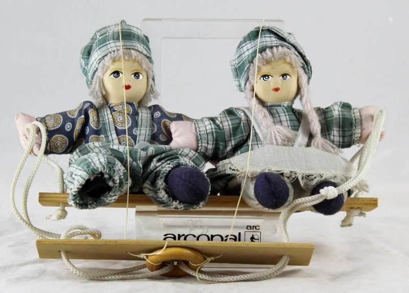 Dolls - Boy & Girl on Swing - Beautiful!! - Bid Now!