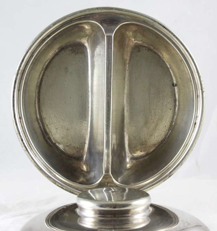 Divided serving bowl & lid - Elkinton plate