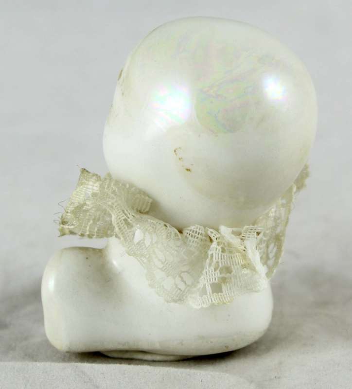 Small Porcelain Baby with Lace Collar - Opal Head - Gorgeous!