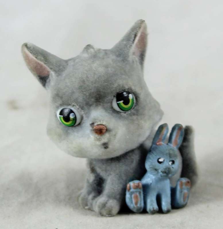 Miniature suede kitten