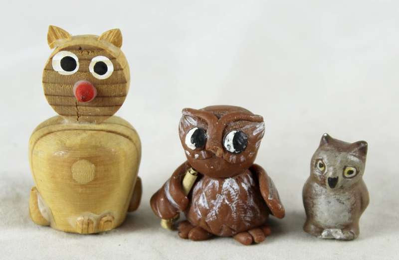 Miniature printers tray - owls - set of three