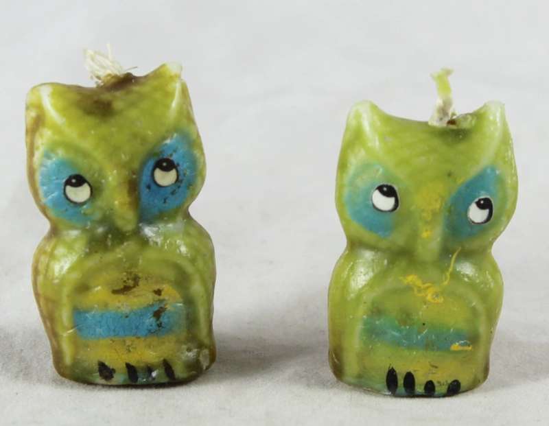Miniature printers tray - pair of owl candles