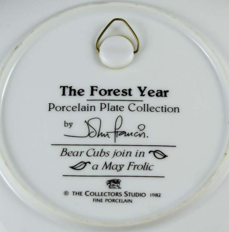 John Francis collector plate - bear cubs join in a May Frolic