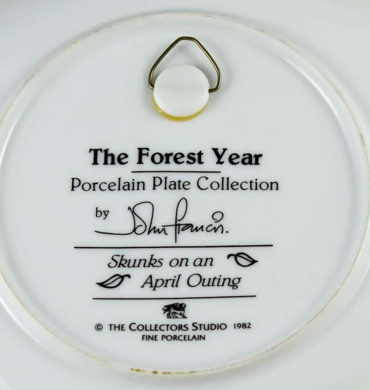 John Francis Collector Plate - Skunks on an April Outing - Beautiful!