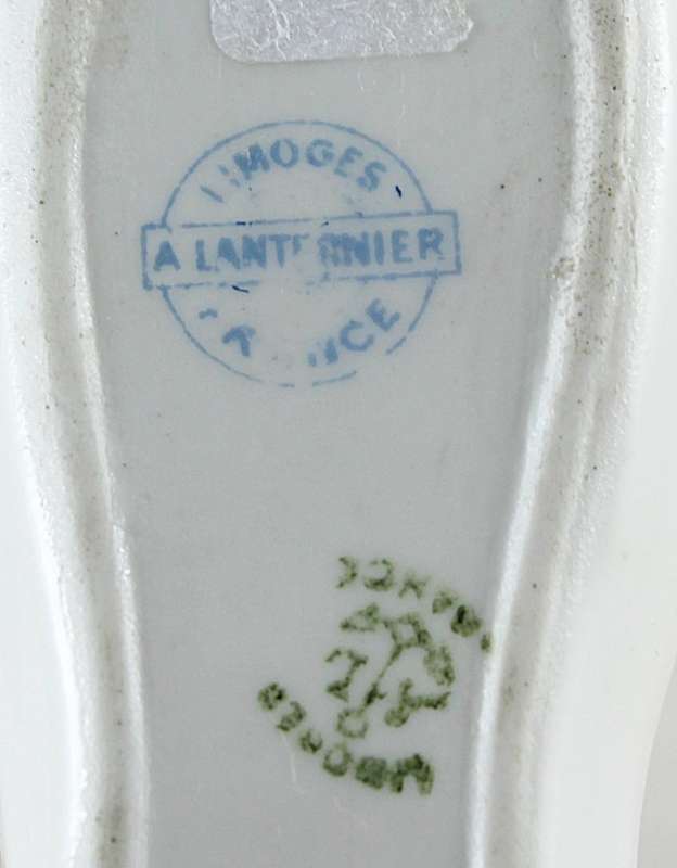 Limoges - miniature white & pink slipper