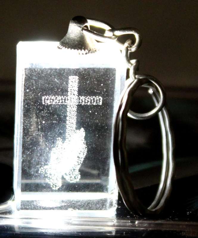 Cross keychain - lazer etched