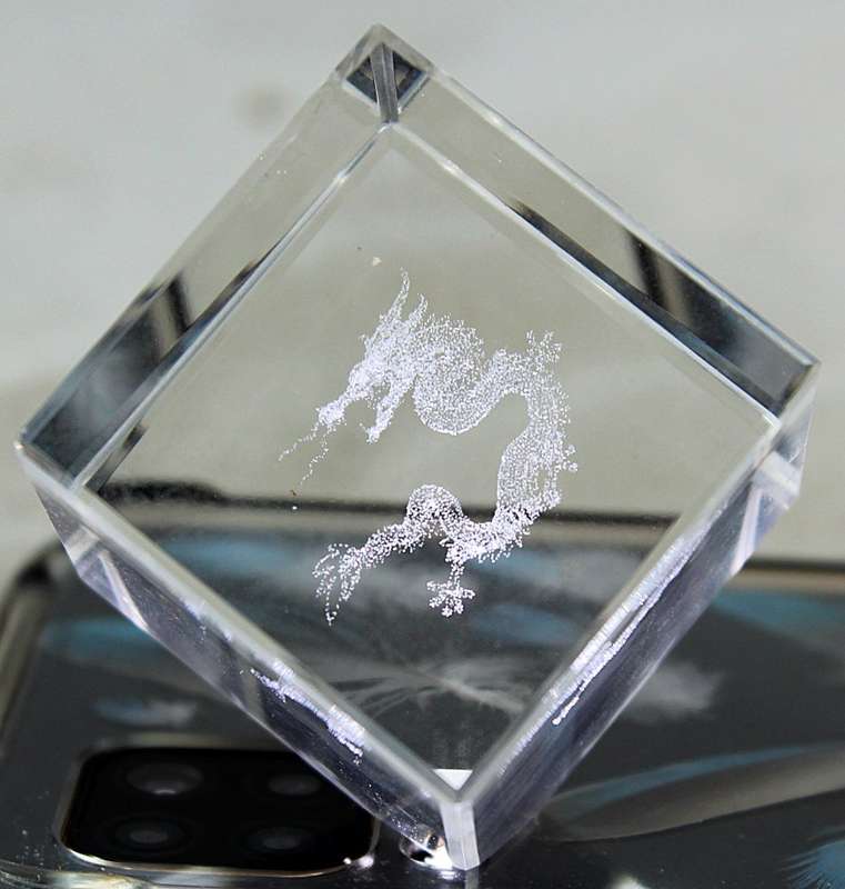 Dragon - Lazer Etched Cube - Beautiful!