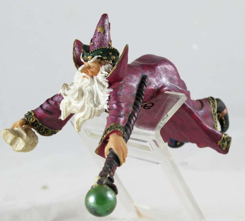 Wizard with crystal ball staff - edge mounted