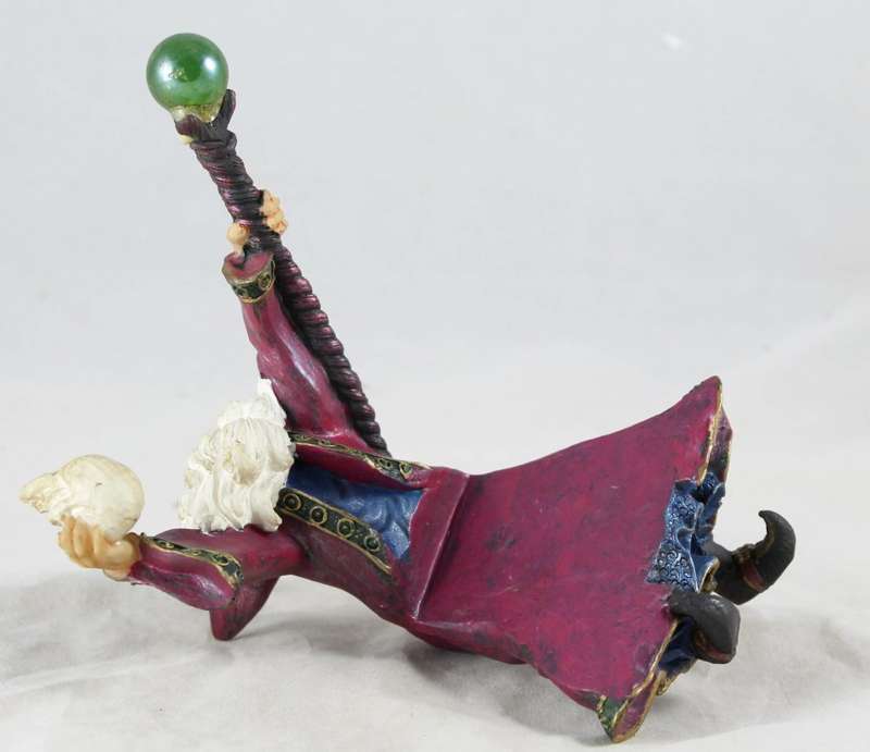 Wizard with crystal ball staff - edge mounted