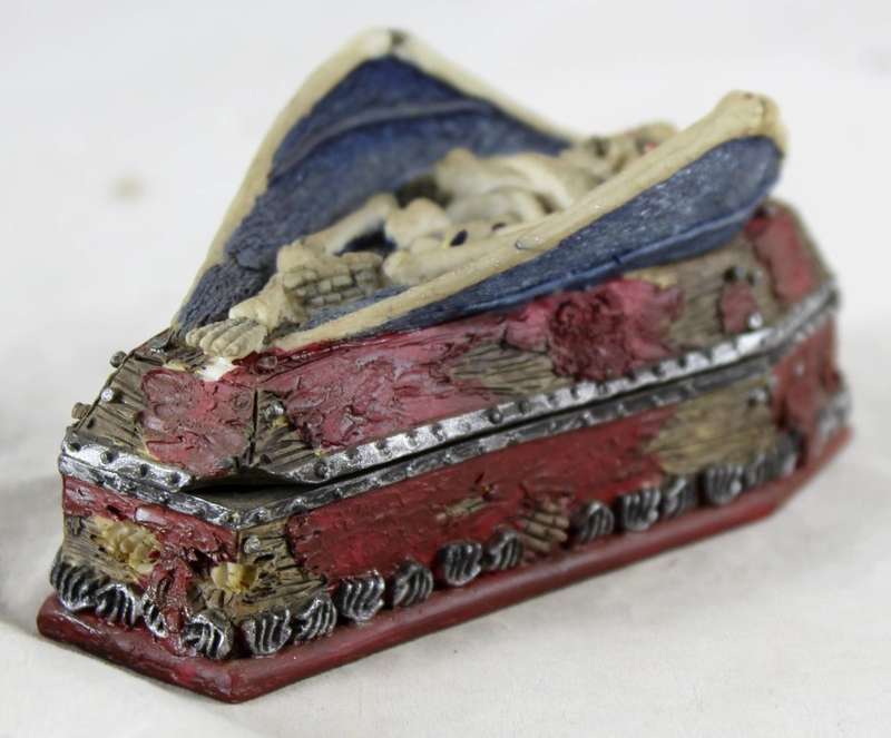 Blue skeleton casket