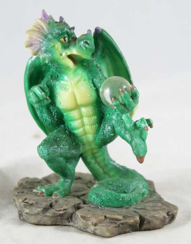 Green dragon with crystal ball