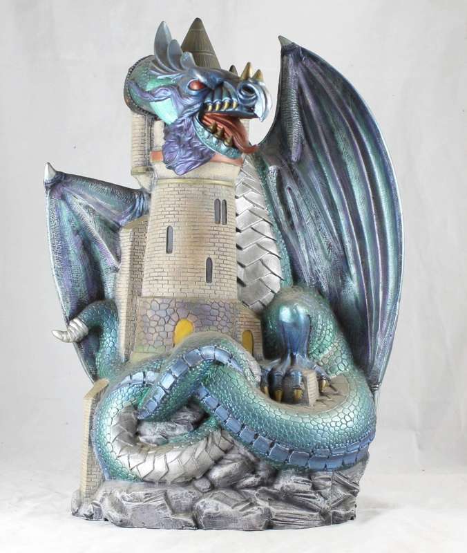 Very Large Dragon on Castle Tower - Beautiful!