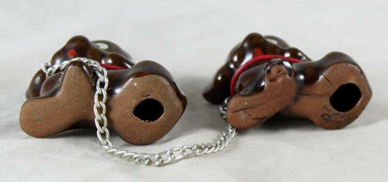 Pair of Brown Puppies with Chain - Gorgeous!