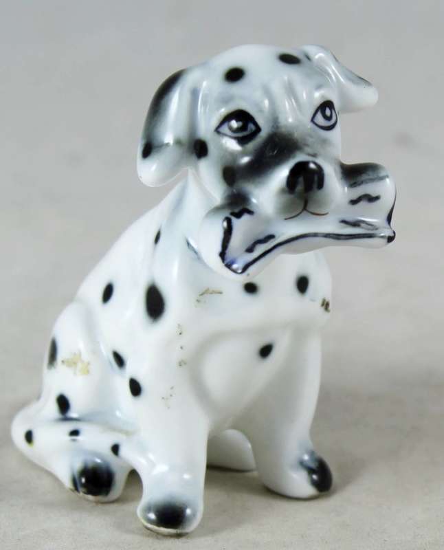 Porcelain Dog with Newspaper - Gorgeous!