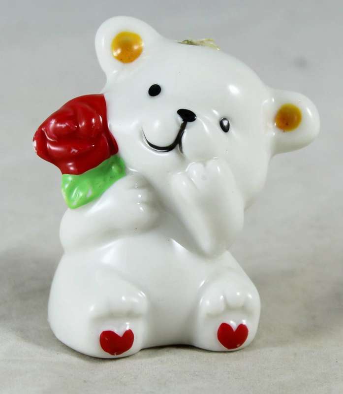 White Bear with Red Rose - BID NOW !!!!