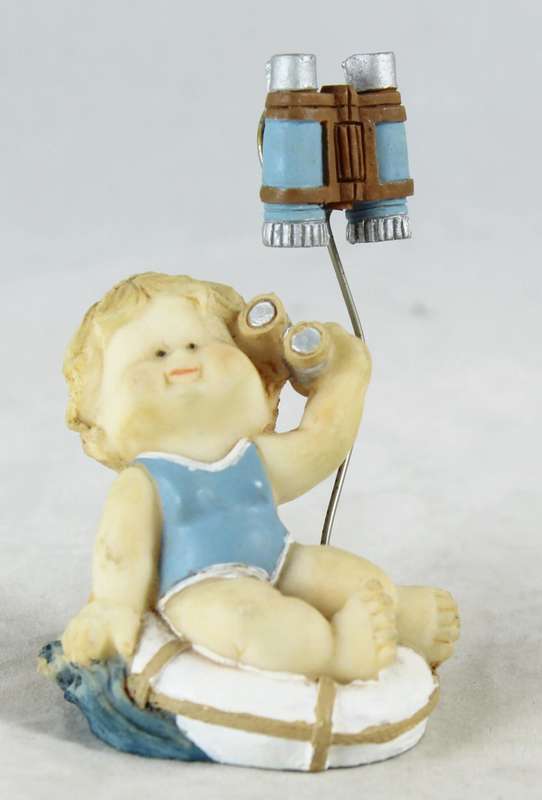Floating baby with binoculars