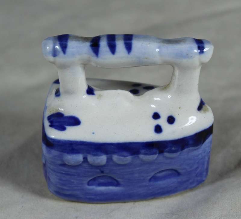 Miniature blue & white iron