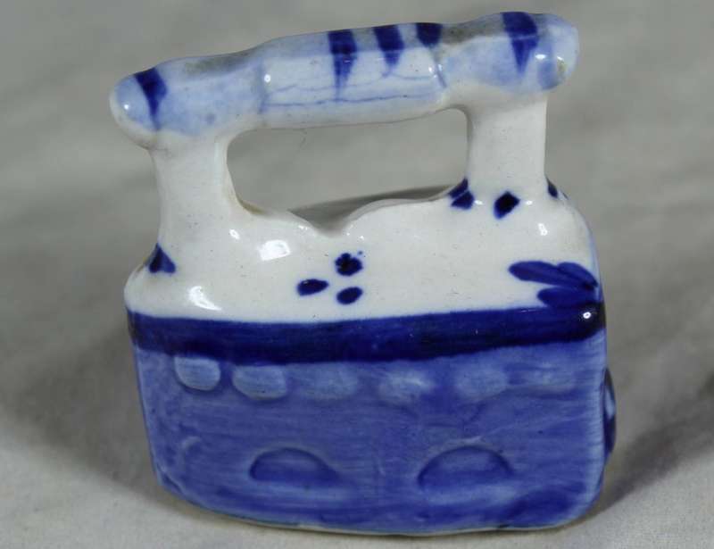 Miniature blue & white iron
