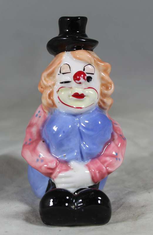 Seated Clown with Pulled up Legs - BID NOW!!!