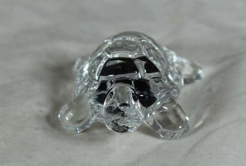 Small glass tortoise midnight blue