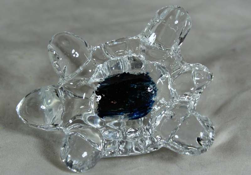 Small glass tortoise midnight blue