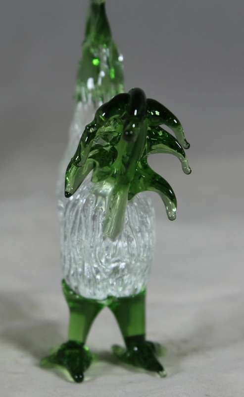 Small Glass - Rooster - Green - BID NOW!!!